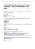 Certified Medication Aide Study Guide Chapters 5-6 questions and answers 2023