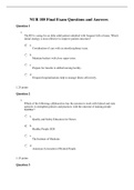 NUR 108 Final Exam Questions and Answers