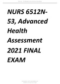 NURS-6512N-53, Advanced Health Assessment.2020 FINAL EXAM
