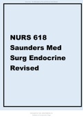 NURS 618 Saunders Med Surg (NUR 618) Endocrine Revised 2021