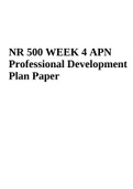 NR 500 WEEK 4 APN Professional Development Plan Paper