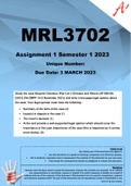 MRL3702 Assignment 1 Semester 1 2023 
