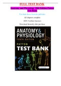 Anatomy and Physiology 10th Edition Patton Test Bank (All chapters complete, 100% Verified Answers)