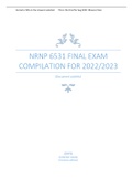 NRNP 6531 FINAL EXAM COMPILATION FOR 2022/2023