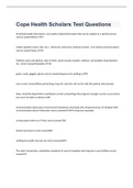Cope Health Scholars Test Questions  And Answers 2023