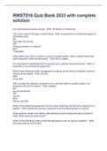 RWST016 Quiz Bank 2023 with complete solution