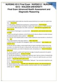 NURSING 6512 Final Exam  &sol; NURS6512 &sol; NURSING 6512 &sol; WALDEN UNIVERSITY Final Exam Advanced Health Assessment and Diagnostic Reasoning complete solution ratedA&plus;