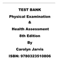 Test Bank Physical Examination and Health Assessment, 8th Edition by Carolyn Jarvis