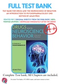 Drugs and the Neuroscience of Behavior An Introduction to Psychopharmacology 2nd Edition Prus Test Bank