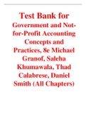 Government and Not-for-Profit Accounting Concepts and Practices 8th Edition By Michael Granof&comma; Saleha Khumawala&comma; Thad Calabrese&comma; Daniel Smith &lpar;Test Bank&rpar;