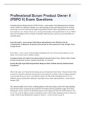 Professional Scrum Product Owner II (PSPO II) Exam Questions with correct answers