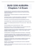 BUSI 3250 AUBURN- Chapters 1-4 Exam with Verified Answers - Latest 2023/2024