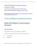 NUR 634 Midterm Examination Answers