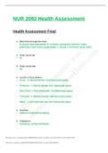 NUR 2092 Health Assessment
