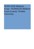 NURS 6550 Midterm Exam &sol; NURS6550 Midterm Exam &lpar;Latest&rpar;&colon; Walden University