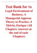 The Legal Environment of Business, A Managerial Approach Theory to Practice, 4e Melvin, Enrique (Test Bank)