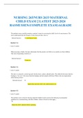 NURSING 265&sol;NURS 2633 MATERNAL CHILD EXAM 2 LATEST 2023-2024 RASMUSSEN&lpar;COMPLETE EXAM&rpar;AGRADE