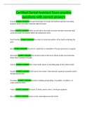Certified Dental Assistant Exam practice questions with correct answers