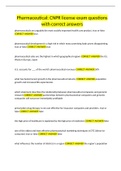 Pharmaceutical&colon; CNPR license exam questions with correct answers