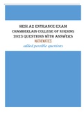 Chamberlain College of Nursing (HESI A2) - (MATHEMATICS) Scored 98% QUESTIONS & ANSWERS LATEST UPDATE 2023