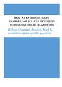 Chamberlain College of Nursing (HESI A2) - (Biology ,Grammar, Reading ,Math and vocabulary) Scored 97% QUESTIONS & ANSWERS LATEST UPDATE 2023