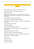 Health and safety Exam 2023 Pactice Questions and Answers