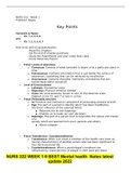 NURS 222 Mental Health STUDY GUIDE graded A&plus; SUCCESS ASSUARED