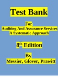 Test Bank For Auditing And Assurance Services A Systematic Approach 8th Edition By Messier, Glover, Prawitt