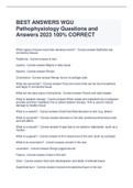 BEST ANSWERS WGU Pathophysiology Questions and Answers 2023 100&percnt; CORRECT 