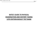 Bates’ Guide to Physical Examination and History Taking 13th Edition Bickley Test Bank.