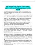   UHC Medicare Basics Test 2021 -with 100&percnt; verified solutions-2023-2024