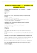 Water Treatment Exam 1&vert; 71 questions&vert; with complete answers