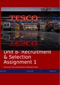 UNIT 8 RECRUITMENT AND SELECTION ASSIGNMENT 1