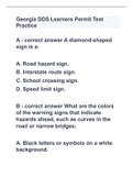 Georgia DDS Learners Permit Test Practice with correct answers