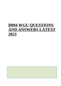 D094 WGU QUESTIONS AND ANSWERS LATEST 2023