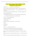 ENPC Home Exam&vert; 81 QUESTIONS&vert; WITH COMPLETE SOLUTIONS