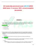 Ati leadership proctored exam (NR-452)2023-2024 latest  5 versions 100% correct complete documents 