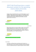 GOVT 404 Final Exam.docx a useful document revision for the upcoming exams Liberty University