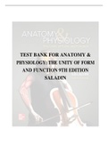 Anatomy and Physiology the Unity of Form and Function 9th Edition Saladin Test Bank