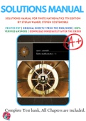 Finite Mathematics 7th Edition Waner Solutions Manual