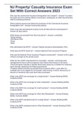 NJ Property&sol; Casualty Insurance Exam Set With Correct Answers 2023