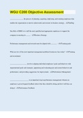 WGU C200 Objective Assessment  &vert; 350 Questions with 100&percnt; Correct Answers &vert; Verified &vert; Latest Update &vert; 56 Pages