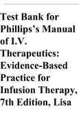 Test Bank for Phillips’s Manual of I.V. Therapeutics; Evidence-Based Practice for Infusion Therapy 7th Edition Lisa Gorski