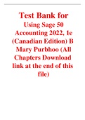 Using Sage 50 Accounting 2022, 1e (Canadian Edition) By Mary Purbhoo (Test Bank)