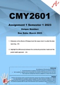 CMY2601 Assignment 1 Semester 1 2023