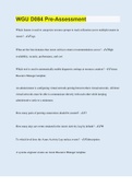 WGU D084 Pre-Assessment &vert; 80 Questions with 100&percnt; Correct Answers &vert; Verified &vert; Latest Update