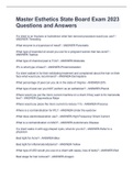 Master Esthetics State Board Exam 2023 Questions and Answers