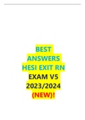 BEST ANSWERS HESI EXIT RN EXAM V5 2023/2024 (NEW)!