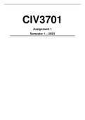 CIV3701 Assignment 1 semester 1 of 2023