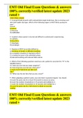 EMT Old Final Exam Questions & answers 100&percnt; correctly&sol;verified latest update 2023 rated &plus; 